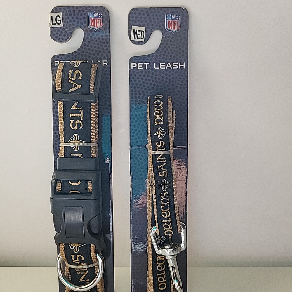 NFL Pet Collar and Leash Set - New Orleans Saints